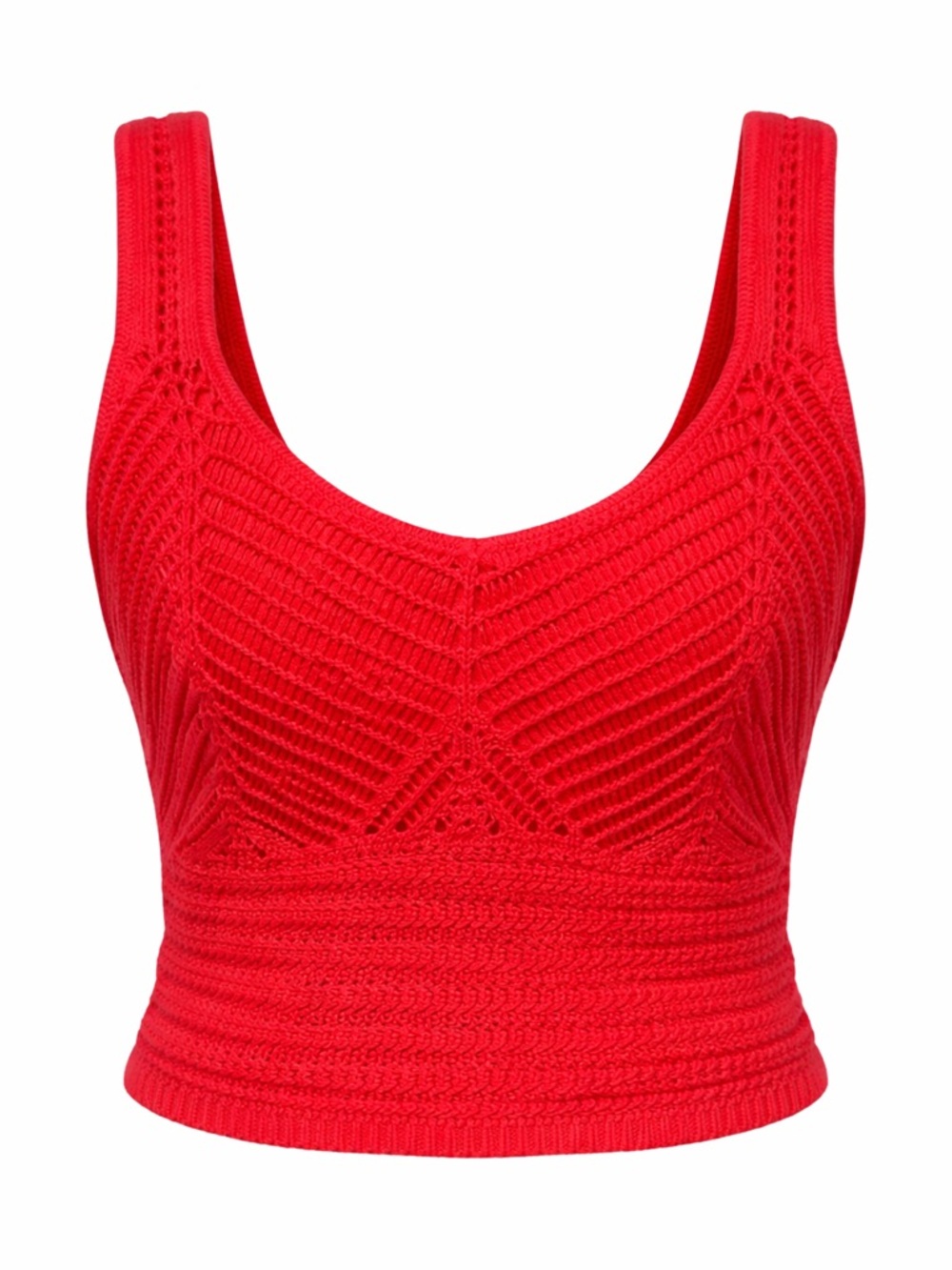 Abercrombie Red Crochet Tank Top Y2K Boho Coquette Festival Crop-Smallβ